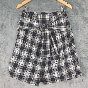 Derek Lam 10 Crosby Skirt 6 Vera Tie Waist Grunge Preppy Plaid Academia Goth